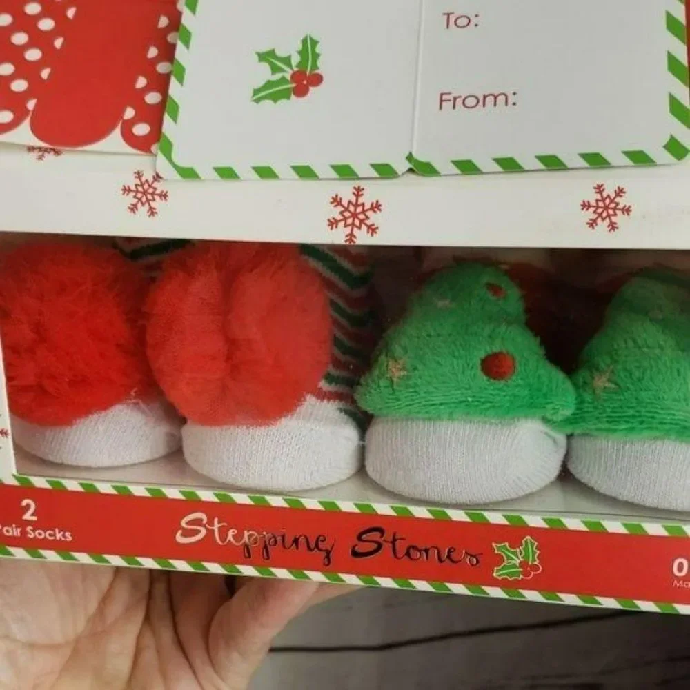 Stepping Stones‎ Character Plush Baby First Christmas Socks Set 2 Pack